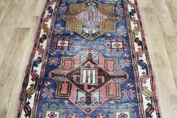 ANTIQUE PERSIAN HERIZ WOOL RUNNER 368 X 80 CM