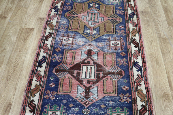 ANTIQUE PERSIAN HERIZ WOOL RUNNER 368 X 80 CM