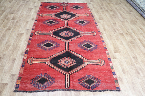 ANTIQUE PERSIAN SHIRAZ WOOL RUG 247 X 130 CM