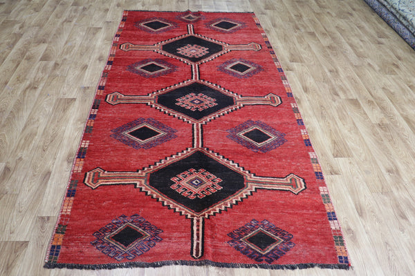 ANTIQUE PERSIAN SHIRAZ WOOL RUG 247 X 130 CM