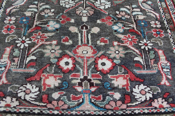 Handmade Persian Hamadan Runner Birds & Floral Design 320 x 93 cm