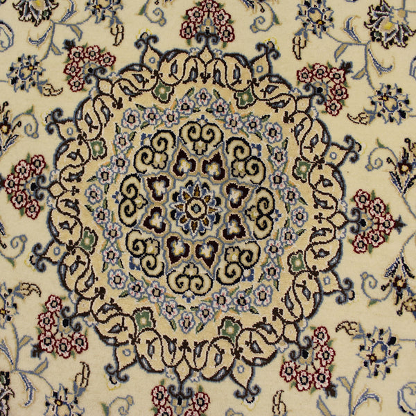 Handmade Persian Nain Silk & Wool rug 115 x 115 cm