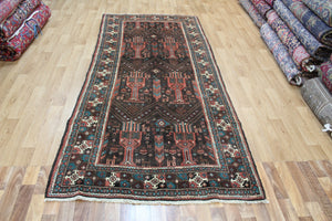 OLD HANDMADE PERSIAN SHIRAZ REGION RUG, VASE DESIGN 290 X 125 CM