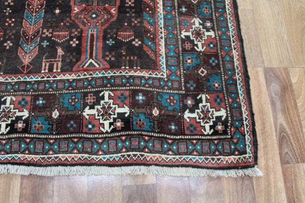 OLD HANDMADE PERSIAN SHIRAZ REGION RUG, VASE DESIGN 290 X 125 CM