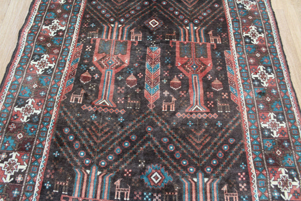 OLD HANDMADE PERSIAN SHIRAZ REGION RUG, VASE DESIGN 290 X 125 CM