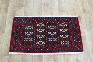 Old Handmade Persian Turkmen Rug 95 x 50 cm