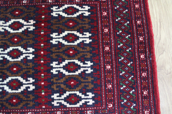 Old Handmade Persian Turkmen Rug 95 x 50 cm