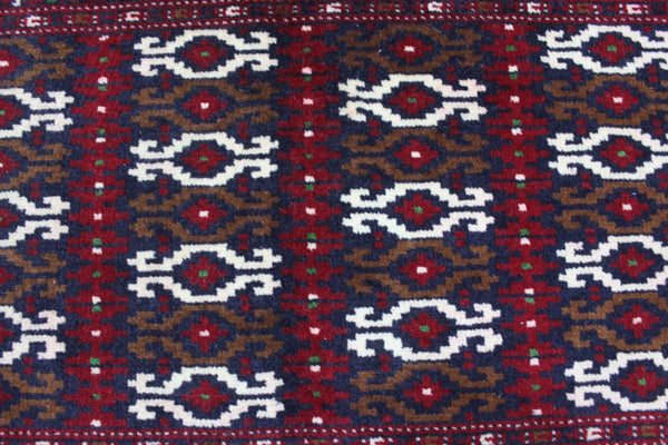 Old Handmade Persian Turkmen Rug 95 x 50 cm