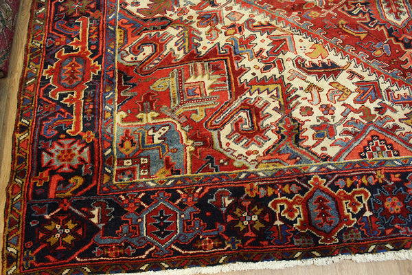 Antique Persian Heriz Carpet 13 x 10'4 feet