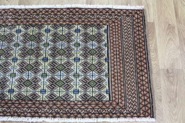 Old Handmade Persian Turkmen Rug 130 x 57 cm