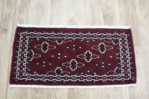 Handmade Persian Turkmen Rug 80 x 40 cm