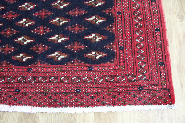 Old Handmade Persian Turkmen Tribal Rug 130 x 65 cm