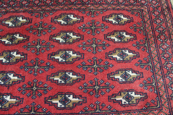 Handmade Persian Turkmen Tribal Rug 138 x 63 cm