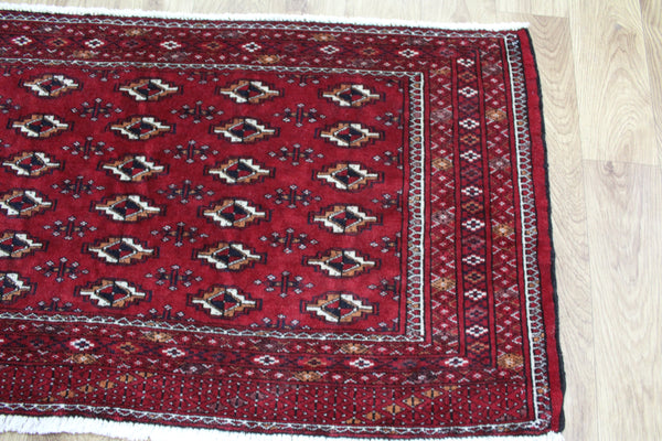 Handmade Persian Turkmen Tribal Rug 125 x 64 cm