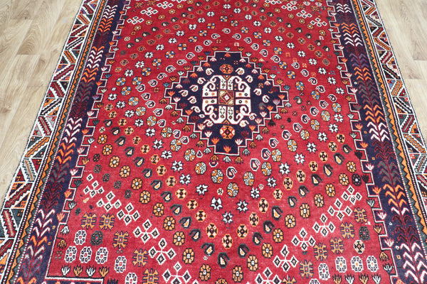 VINTAGE PERSIAN SHIRAZ QASHQAI RUG 260 x 156 CM