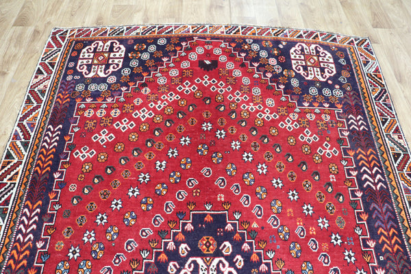 VINTAGE PERSIAN SHIRAZ QASHQAI RUG 260 x 156 CM