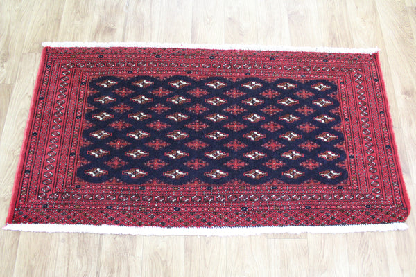 Handmade Persian Turkmen Tribal Rug 130 x 68 cm