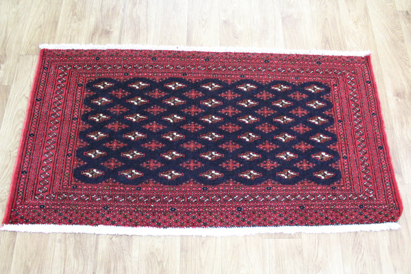 Handmade Persian Turkmen Tribal Rug 130 x 68 cm