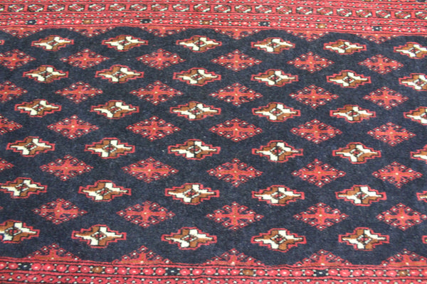 Handmade Persian Turkmen Tribal Rug 130 x 68 cm