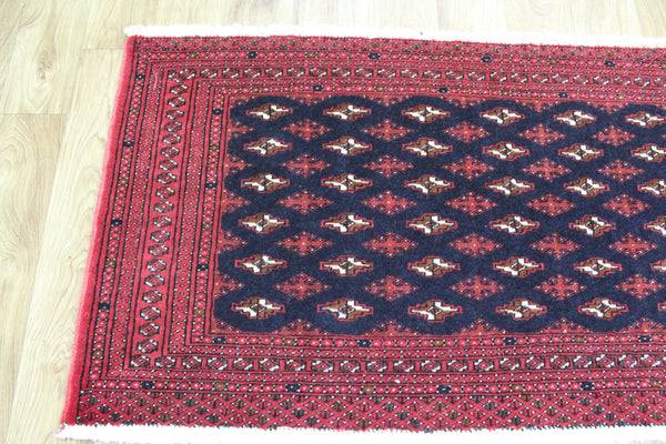 Handmade Persian Turkmen Tribal Rug 130 x 68 cm