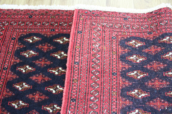 Handmade Persian Turkmen Tribal Rug 130 x 68 cm