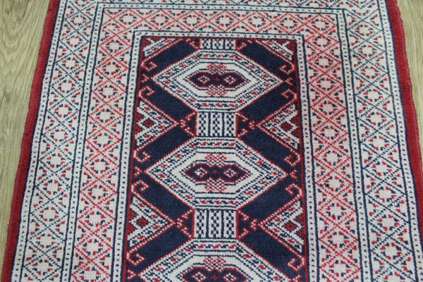 Handmade Persian Turkmen Tribal Rug 90 x 65 cm