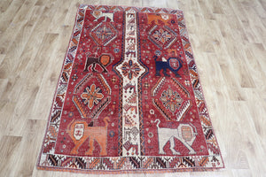 ANTIQUE SOUTH WEST PERSIAN SHIRAZ QASHQAI RUG 167 X 108 CM