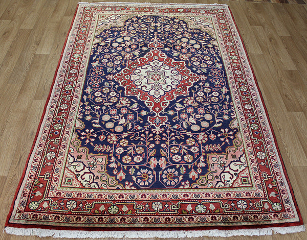 Fine Persian Sarouk blue rug 205 x 130 cm