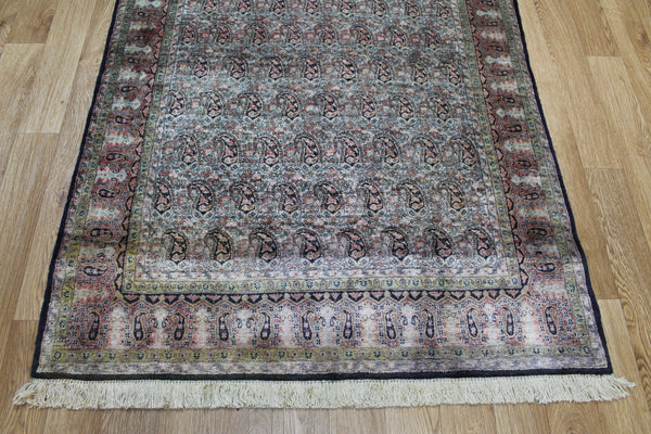 FINE HANDMADE PERSIAN QUM SILK RUG PAISLEY DESIGN 160 X 110 CM