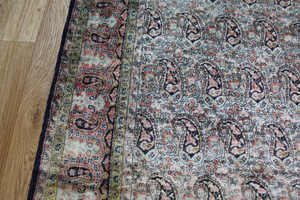 FINE HANDMADE PERSIAN QUM SILK RUG PAISLEY DESIGN 160 X 110 CM