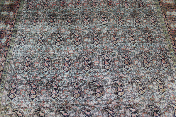 FINE HANDMADE PERSIAN QUM SILK RUG PAISLEY DESIGN 160 X 110 CM