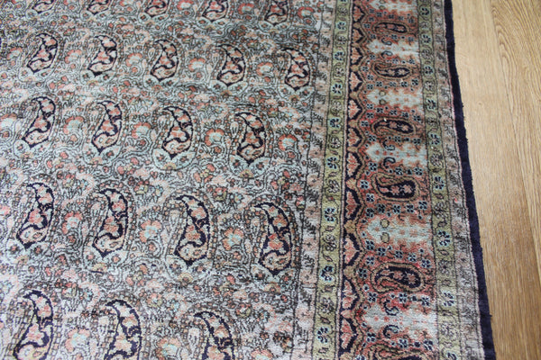 FINE HANDMADE PERSIAN QUM SILK RUG PAISLEY DESIGN 160 X 110 CM