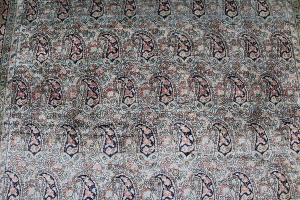 FINE HANDMADE PERSIAN QUM SILK RUG PAISLEY DESIGN 160 X 110 CM