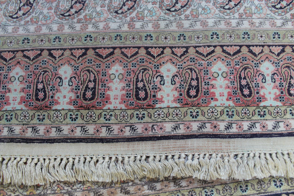 FINE HANDMADE PERSIAN QUM SILK RUG PAISLEY DESIGN 160 X 110 CM