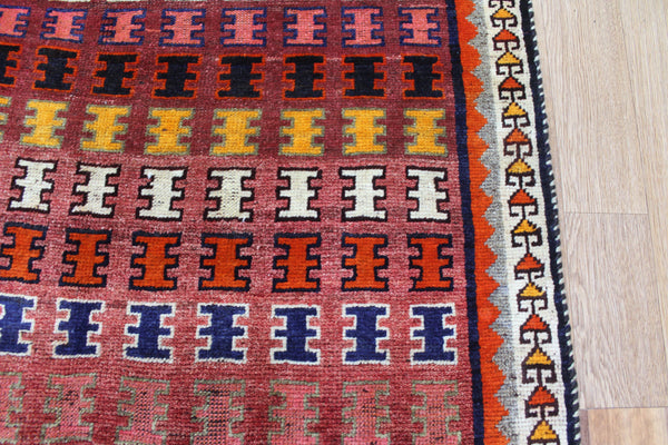 VINTAGE HANDMADE PERSIAN SHIRAZ TRIBAL RUG 185 X 102 CM