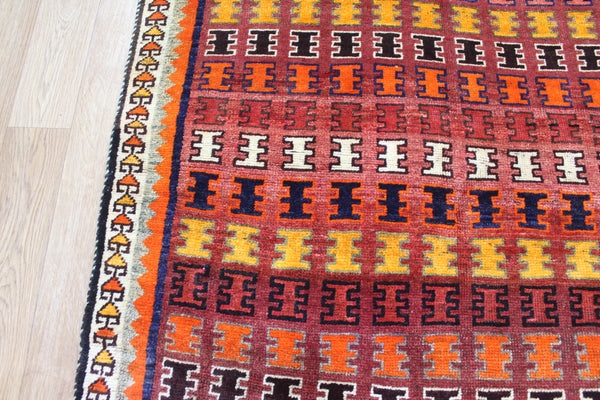 VINTAGE HANDMADE PERSIAN SHIRAZ TRIBAL RUG 185 X 102 CM