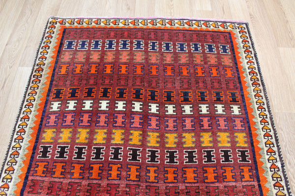 VINTAGE HANDMADE PERSIAN SHIRAZ TRIBAL RUG 185 X 102 CM