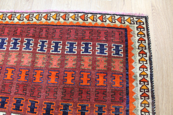 VINTAGE HANDMADE PERSIAN SHIRAZ TRIBAL RUG 185 X 102 CM