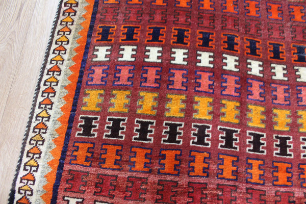 VINTAGE HANDMADE PERSIAN SHIRAZ TRIBAL RUG 185 X 102 CM