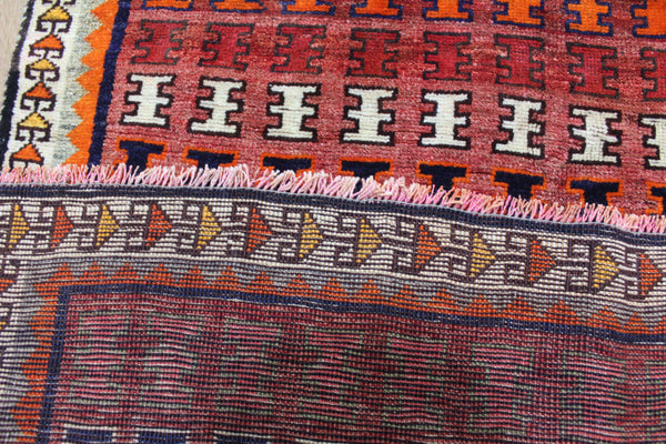 VINTAGE HANDMADE PERSIAN SHIRAZ TRIBAL RUG 185 X 102 CM