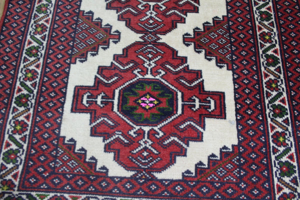 Old Handmade Persian Turkmen Tribal Rug 110 x 72 cm