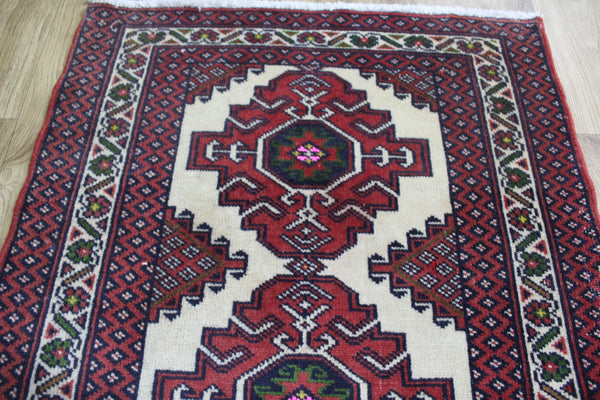 Old Handmade Persian Turkmen Tribal Rug 110 x 72 cm