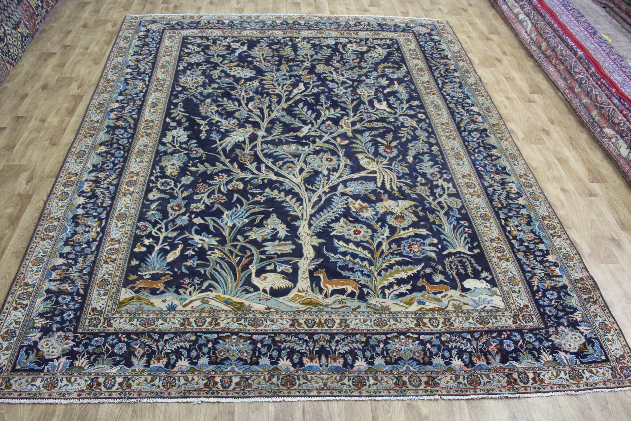 Antique Persian Kashan Carpet Tree Of Life Design 360 x 280 cm