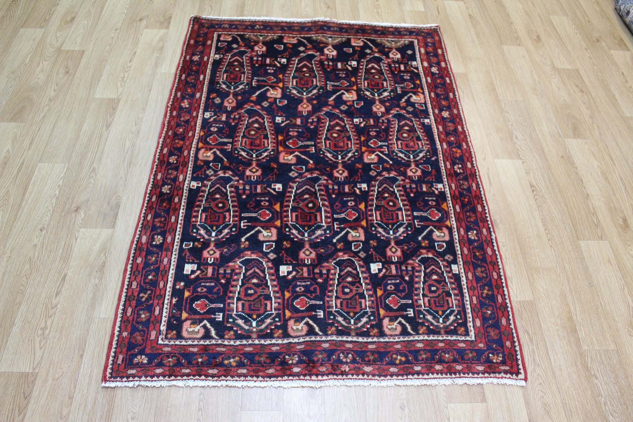 VINTAGE PERSIAN BALUCH RUG WITH BOTEH DESIGN 155 X 105 CM