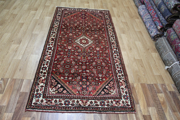 VINTAGE PERSIAN HAMEDAN RUG WITH HERATI DESIGN 218 x 108 CM