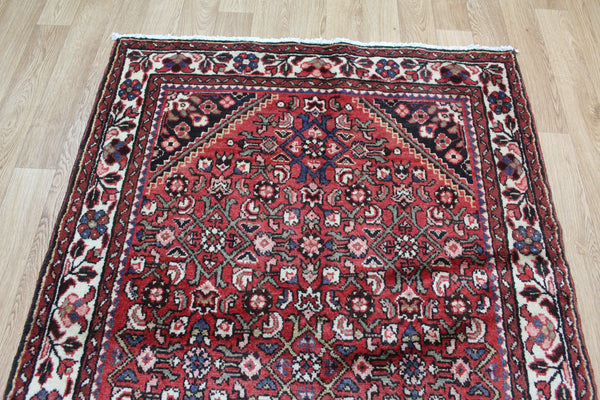 VINTAGE PERSIAN HAMEDAN RUG WITH HERATI DESIGN 218 x 108 CM