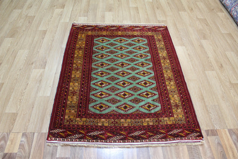 FINE HANDMADE PERSIAN TURKMEN RUG 135 X 105 CM
