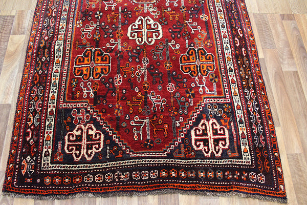 Old Handmade Persian Shiraz Qashqai Runner 300 x 115 cm