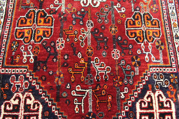 Old Handmade Persian Shiraz Qashqai Runner 300 x 115 cm