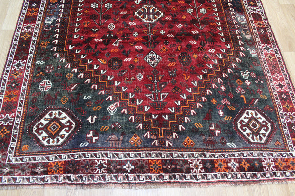 VINTAGE PERSIAN SHIRAZ QASHQAI RUG 195 X 160 CM